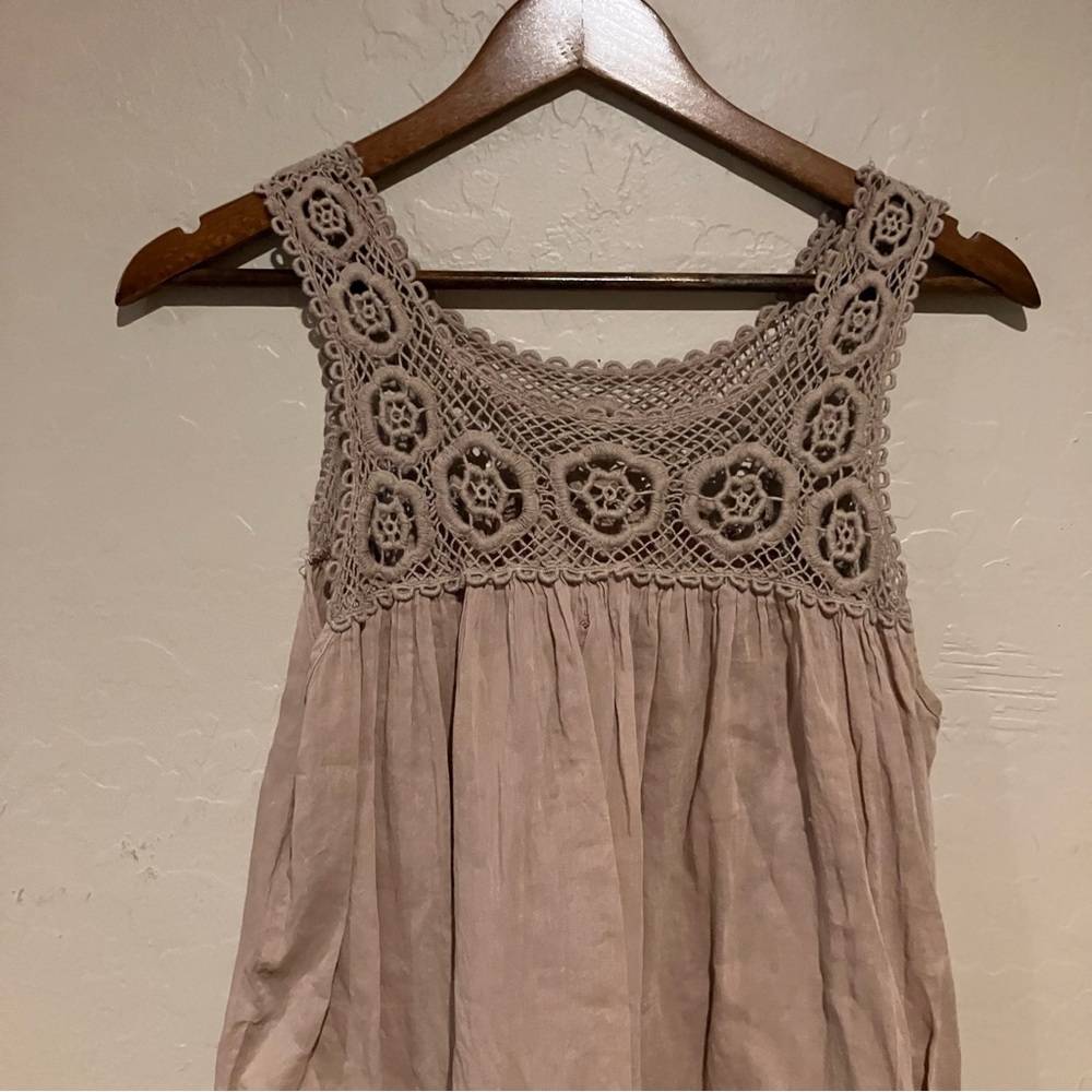 ONLY Limitless Beige Brown Dress with Lace Detail Size Small - Picture 9 of 13
